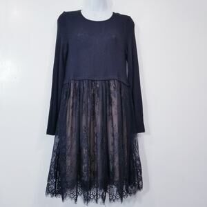 Bailey/44 Wool Blend Knit Lace  Sweater Dress